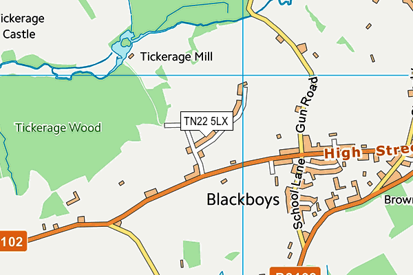 TN22 5LX map - OS VectorMap District (Ordnance Survey) TN22 5LX map - OS VectorMap District (Ordnance Survey)
