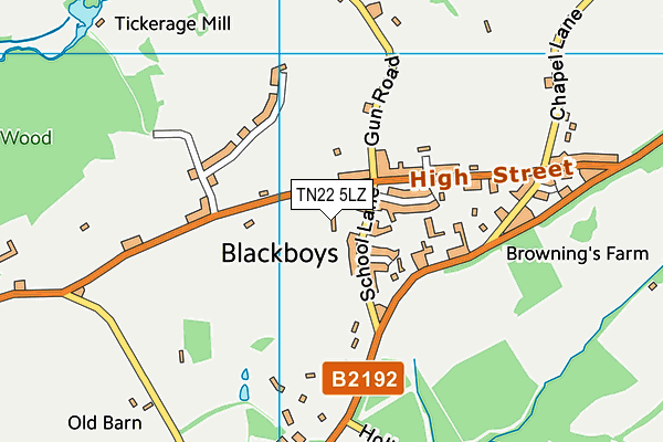 TN22 5LZ map - OS VectorMap District (Ordnance Survey) TN22 5LZ map - OS VectorMap District (Ordnance Survey)