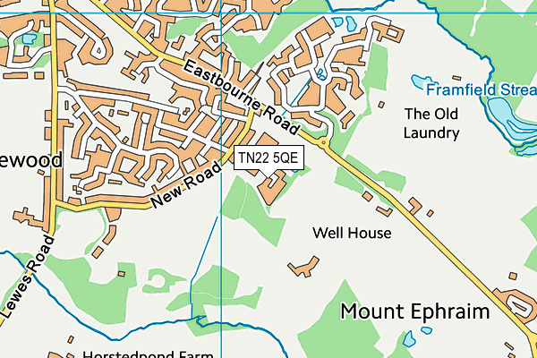 TN22 5QE map - OS VectorMap District (Ordnance Survey) TN22 5QE map - OS VectorMap District (Ordnance Survey)