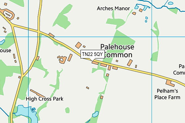 TN22 5QY map - OS VectorMap District (Ordnance Survey) TN22 5QY map - OS VectorMap District (Ordnance Survey)
