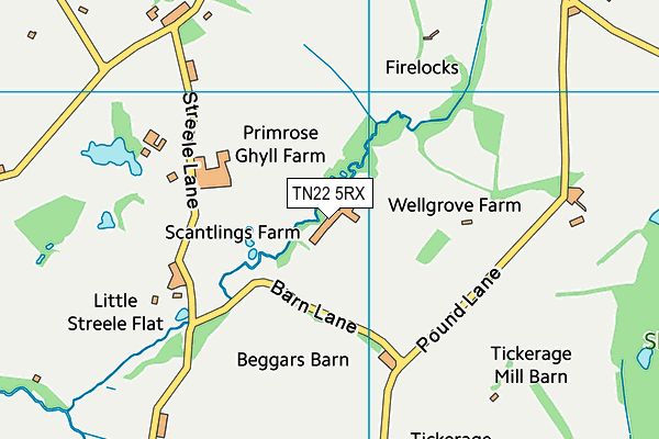TN22 5RX map - OS VectorMap District (Ordnance Survey) TN22 5RX map - OS VectorMap District (Ordnance Survey)