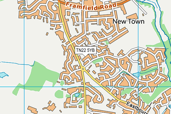 TN22 5YB map - OS VectorMap District (Ordnance Survey) TN22 5YB map - OS VectorMap District (Ordnance Survey)