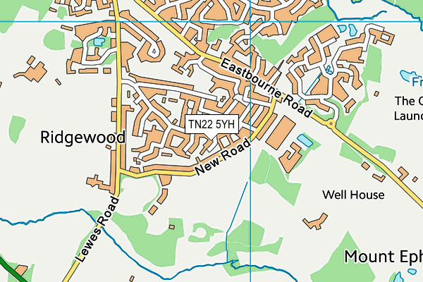 TN22 5YH map - OS VectorMap District (Ordnance Survey)