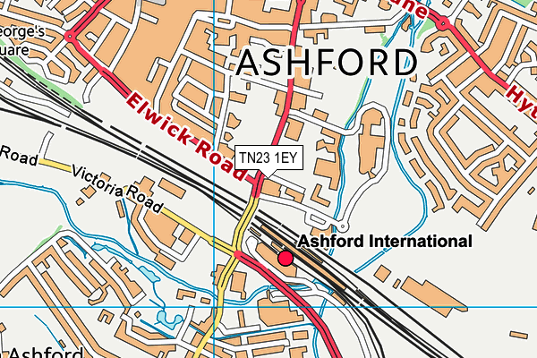 TN23 1EY map - OS VectorMap District (Ordnance Survey) TN23 1EY map - OS VectorMap District (Ordnance Survey)