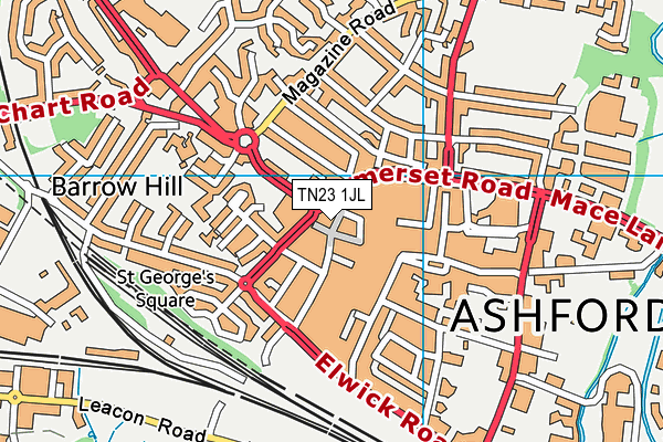 TN23 1JL map - OS VectorMap District (Ordnance Survey) TN23 1JL map - OS VectorMap District (Ordnance Survey)