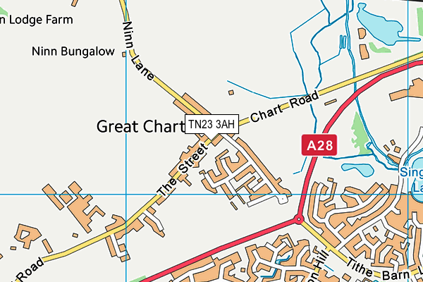 TN23 3AH map - OS VectorMap District (Ordnance Survey) TN23 3AH map - OS VectorMap District (Ordnance Survey)
