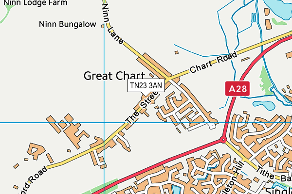 TN23 3AN map - OS VectorMap District (Ordnance Survey) TN23 3AN map - OS VectorMap District (Ordnance Survey)
