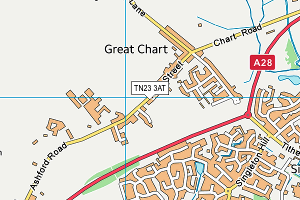 TN23 3AT map - OS VectorMap District (Ordnance Survey) TN23 3AT map - OS VectorMap District (Ordnance Survey)