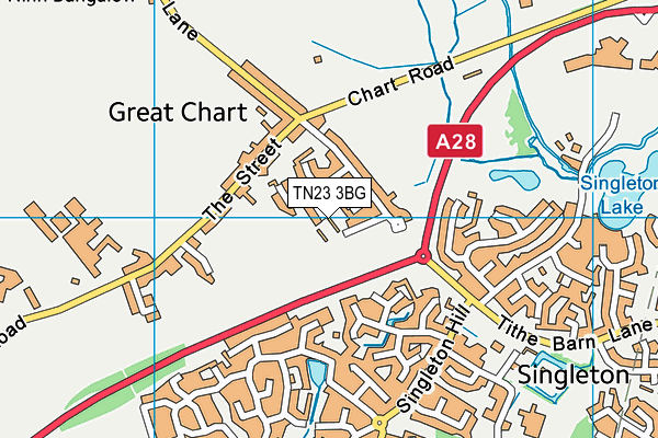 TN23 3BG map - OS VectorMap District (Ordnance Survey) TN23 3BG map - OS VectorMap District (Ordnance Survey)