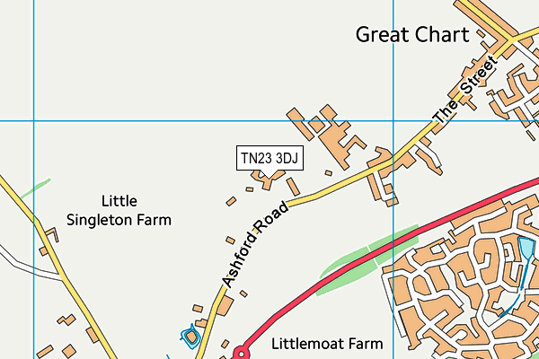 TN23 3DJ map - OS VectorMap District (Ordnance Survey) TN23 3DJ map - OS VectorMap District (Ordnance Survey)