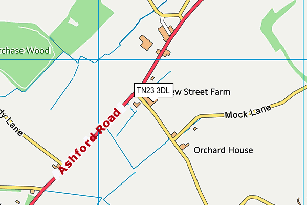 TN23 3DL map - OS VectorMap District (Ordnance Survey) TN23 3DL map - OS VectorMap District (Ordnance Survey)