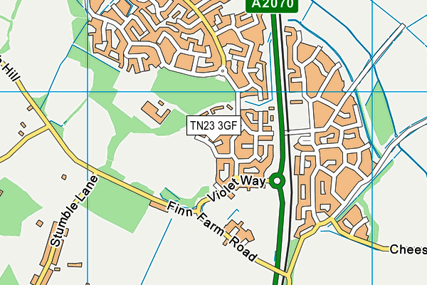 TN23 3GF map - OS VectorMap District (Ordnance Survey) TN23 3GF map - OS VectorMap District (Ordnance Survey)