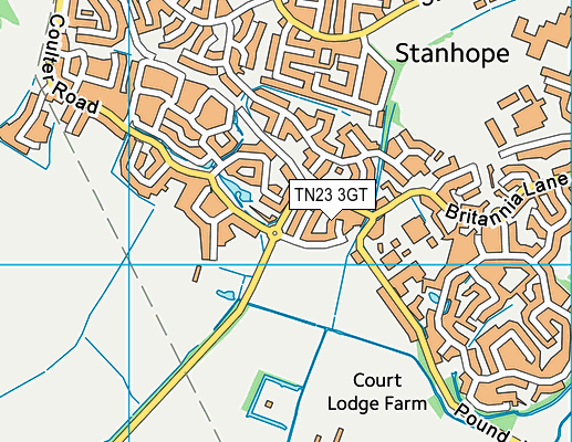TN23 3GT map - OS VectorMap District (Ordnance Survey) TN23 3GT map - OS VectorMap District (Ordnance Survey)