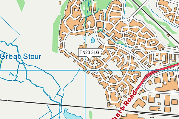 TN23 3LG map - OS VectorMap District (Ordnance Survey) TN23 3LG map - OS VectorMap District (Ordnance Survey)