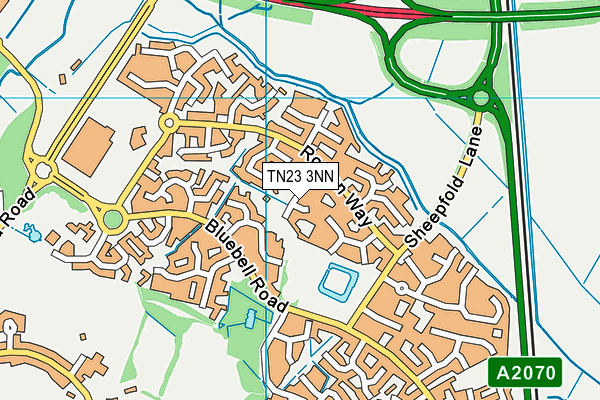 TN23 3NN map - OS VectorMap District (Ordnance Survey) TN23 3NN map - OS VectorMap District (Ordnance Survey)