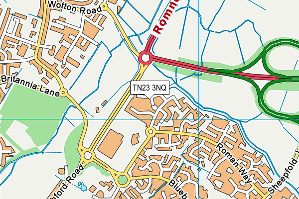 TN23 3NQ map - OS VectorMap District (Ordnance Survey) TN23 3NQ map - OS VectorMap District (Ordnance Survey)