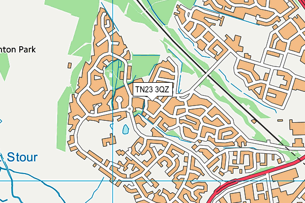 TN23 3QZ map - OS VectorMap District (Ordnance Survey) TN23 3QZ map - OS VectorMap District (Ordnance Survey)