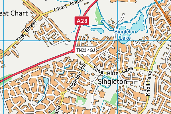 TN23 4GJ map - OS VectorMap District (Ordnance Survey) TN23 4GJ map - OS VectorMap District (Ordnance Survey)