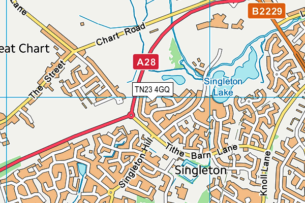TN23 4GQ map - OS VectorMap District (Ordnance Survey)