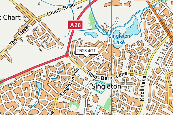 TN23 4GT map - OS VectorMap District (Ordnance Survey) TN23 4GT map - OS VectorMap District (Ordnance Survey)