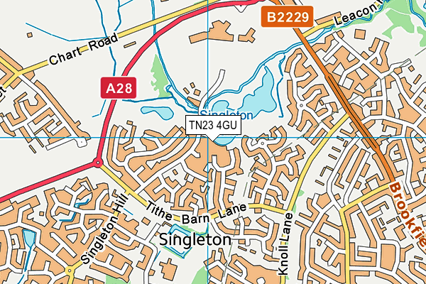 TN23 4GU map - OS VectorMap District (Ordnance Survey) TN23 4GU map - OS VectorMap District (Ordnance Survey)