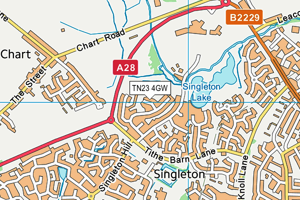 TN23 4GW map - OS VectorMap District (Ordnance Survey) TN23 4GW map - OS VectorMap District (Ordnance Survey)
