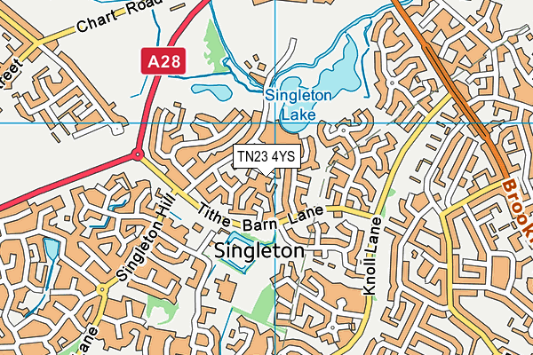 TN23 4YS map - OS VectorMap District (Ordnance Survey)