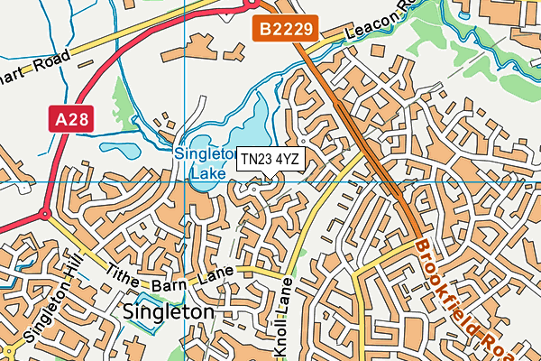 TN23 4YZ map - OS VectorMap District (Ordnance Survey) TN23 4YZ map - OS VectorMap District (Ordnance Survey)