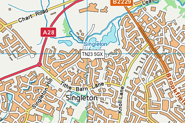 TN23 5GX map - OS VectorMap District (Ordnance Survey) TN23 5GX map - OS VectorMap District (Ordnance Survey)