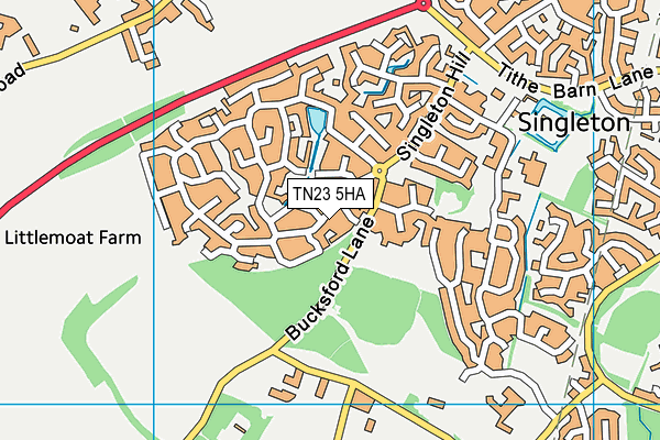 TN23 5HA map - OS VectorMap District (Ordnance Survey) TN23 5HA map - OS VectorMap District (Ordnance Survey)
