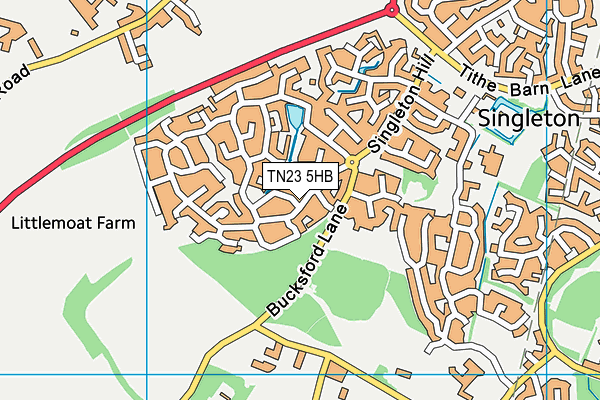 TN23 5HB map - OS VectorMap District (Ordnance Survey) TN23 5HB map - OS VectorMap District (Ordnance Survey)