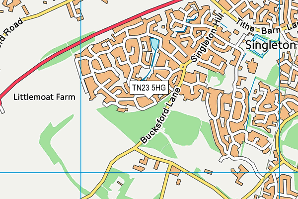 TN23 5HG map - OS VectorMap District (Ordnance Survey) TN23 5HG map - OS VectorMap District (Ordnance Survey)