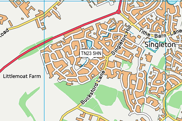 TN23 5HN map - OS VectorMap District (Ordnance Survey) TN23 5HN map - OS VectorMap District (Ordnance Survey)