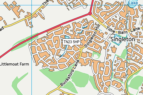 TN23 5HP map - OS VectorMap District (Ordnance Survey) TN23 5HP map - OS VectorMap District (Ordnance Survey)
