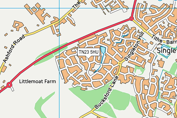TN23 5HU map - OS VectorMap District (Ordnance Survey) TN23 5HU map - OS VectorMap District (Ordnance Survey)