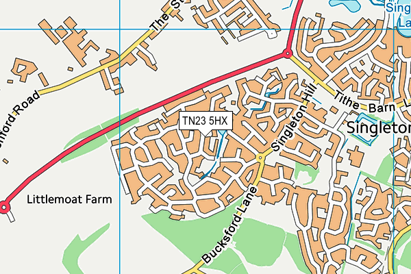 TN23 5HX map - OS VectorMap District (Ordnance Survey) TN23 5HX map - OS VectorMap District (Ordnance Survey)