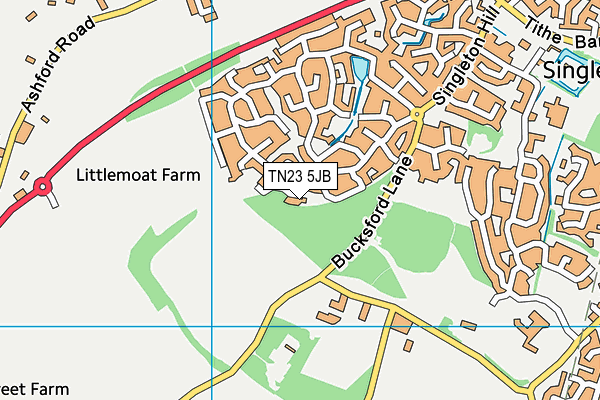 TN23 5JB map - OS VectorMap District (Ordnance Survey) TN23 5JB map - OS VectorMap District (Ordnance Survey)