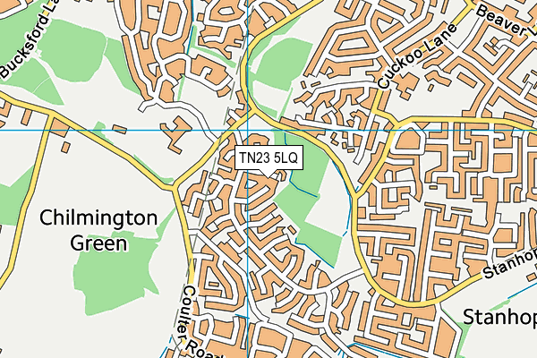 TN23 5LQ map - OS VectorMap District (Ordnance Survey) TN23 5LQ map - OS VectorMap District (Ordnance Survey)