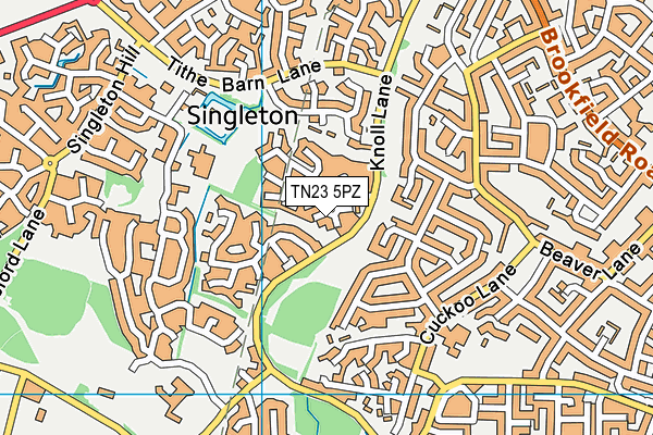 TN23 5PZ map - OS VectorMap District (Ordnance Survey) TN23 5PZ map - OS VectorMap District (Ordnance Survey)