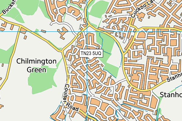 TN23 5UQ map - OS VectorMap District (Ordnance Survey) TN23 5UQ map - OS VectorMap District (Ordnance Survey)