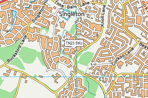 TN23 5WJ map - OS VectorMap District (Ordnance Survey) TN23 5WJ map - OS VectorMap District (Ordnance Survey)