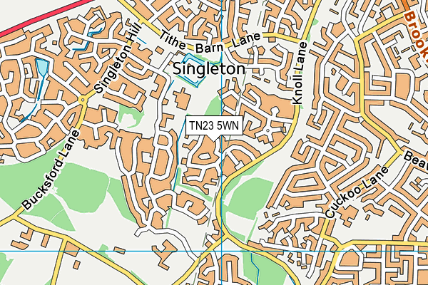 TN23 5WN map - OS VectorMap District (Ordnance Survey) TN23 5WN map - OS VectorMap District (Ordnance Survey)