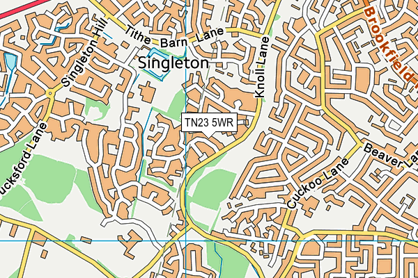 TN23 5WR map - OS VectorMap District (Ordnance Survey) TN23 5WR map - OS VectorMap District (Ordnance Survey)