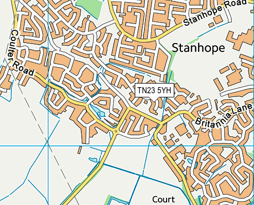 TN23 5YH map - OS VectorMap District (Ordnance Survey) TN23 5YH map - OS VectorMap District (Ordnance Survey)