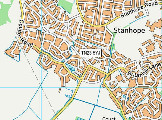 TN23 5YJ map - OS VectorMap District (Ordnance Survey) TN23 5YJ map - OS VectorMap District (Ordnance Survey)