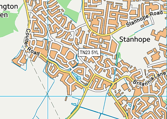 TN23 5YL map - OS VectorMap District (Ordnance Survey) TN23 5YL map - OS VectorMap District (Ordnance Survey)