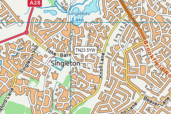 TN23 5YW map - OS VectorMap District (Ordnance Survey) TN23 5YW map - OS VectorMap District (Ordnance Survey)