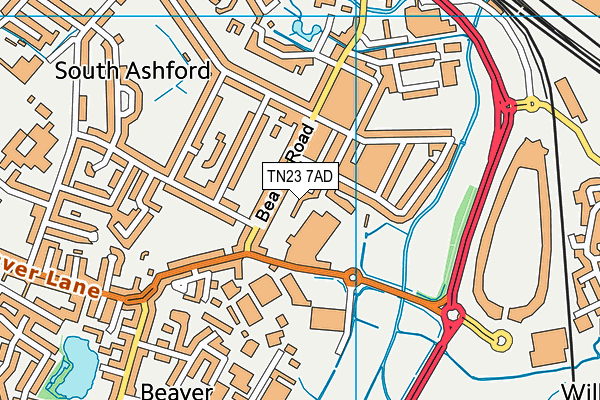 TN23 7AD map - OS VectorMap District (Ordnance Survey) TN23 7AD map - OS VectorMap District (Ordnance Survey)