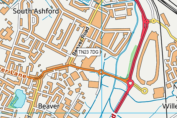 TN23 7DG map - OS VectorMap District (Ordnance Survey) TN23 7DG map - OS VectorMap District (Ordnance Survey)