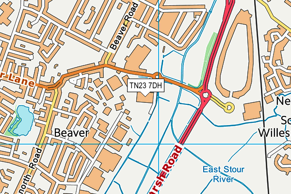 TN23 7DH map - OS VectorMap District (Ordnance Survey) TN23 7DH map - OS VectorMap District (Ordnance Survey)